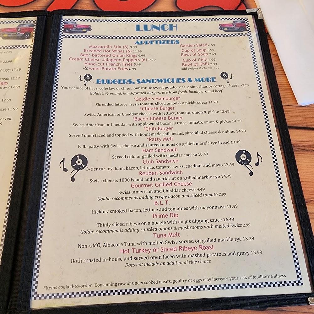 Goldies Route 66 Diner Menu image 2
